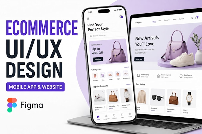 design ecommerce app and website UI UX in figma