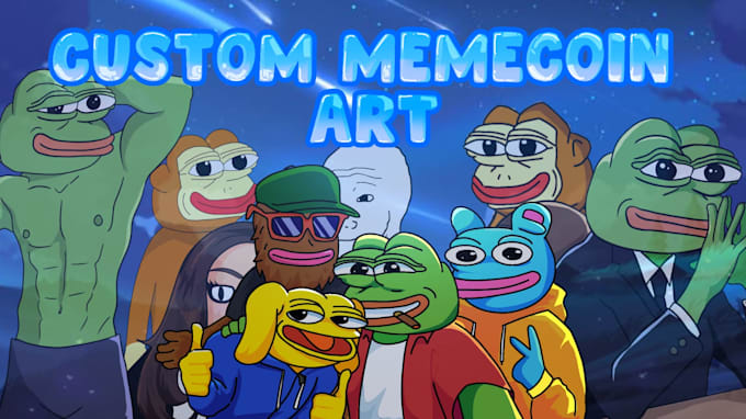 draw funny custom crypto meme art illustration for you