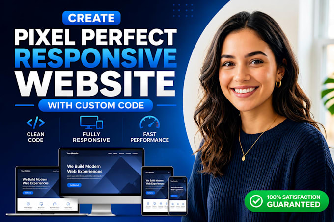 create pixel perfect responsive website with custom code