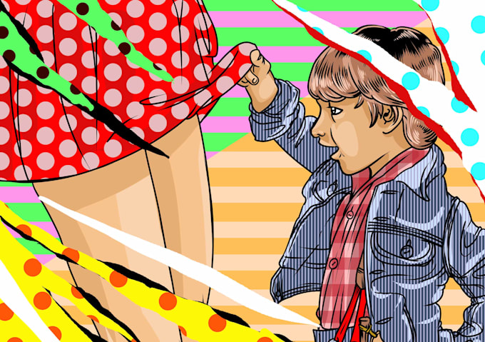 create catchy pop art illustrate for your needs