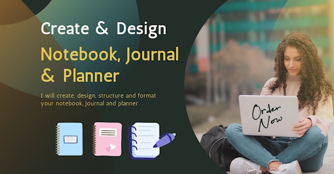 create journal design, custom children book notebook and planner professionally