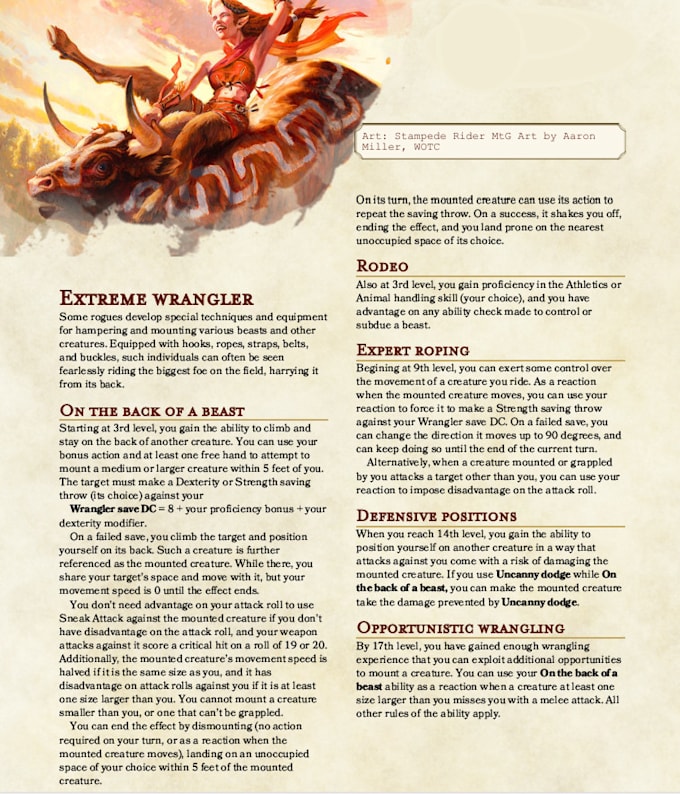 create custom homebrew content for dungeons and dragons game