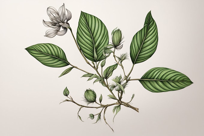 draw botanical illustration art for you