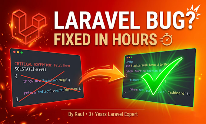 fix any laravel error, bug or php issue quickly within hours