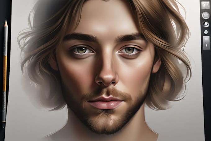 draw a realistic digital portrait