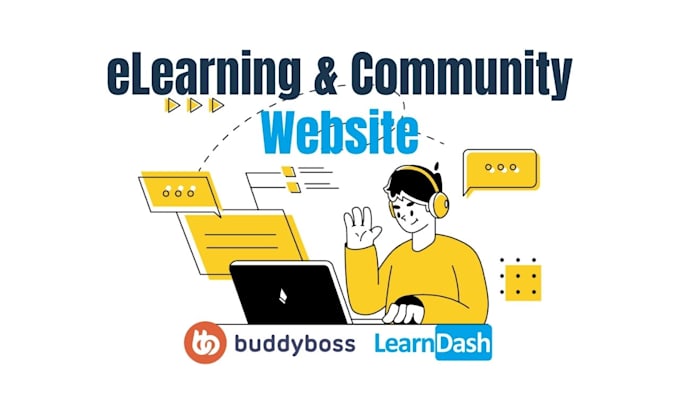 design elearning or community lms website with learndash and buddyboss