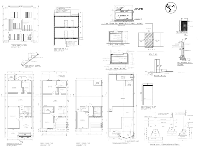 draft autocad 2d architectural floor plan drawings