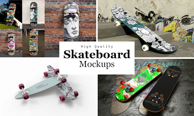 showcase your artwork on skateboard mockups
