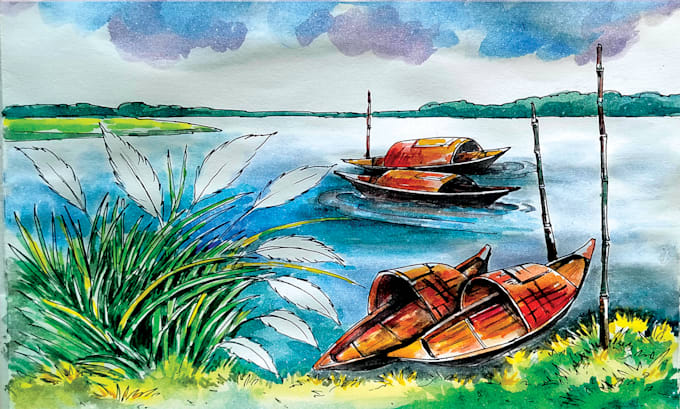 paint hand drawn watercolor illustration