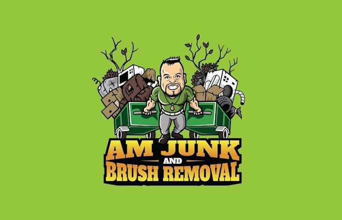 design junk brush removal company logo