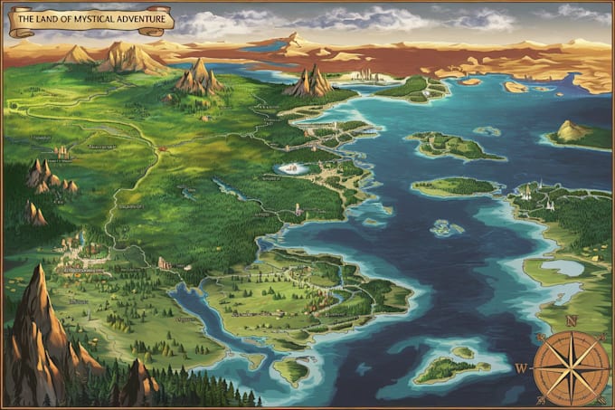 make digitally drawn fantasy maps for you