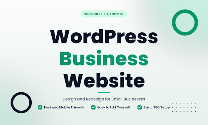 build a wordpress business website with elementor for small businesses