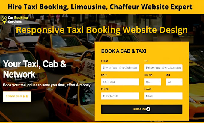 build taxi booking website, chauffeur, limousine website, taxi website with SEO