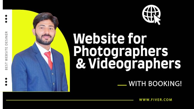 portfolio website for photographers and videographers with booking system