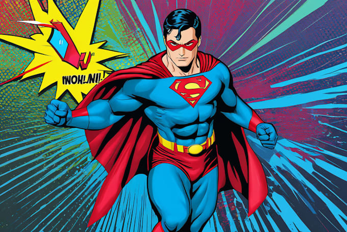 draw custom superhero pop art portrait