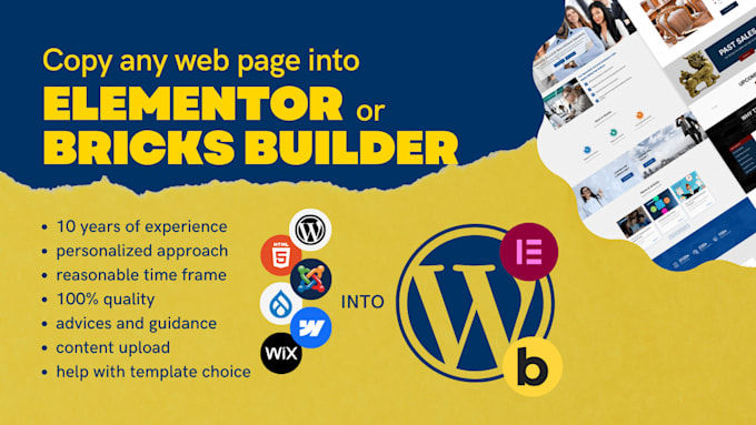 copy, clone or duplicate any web page into elementor or bricks builder