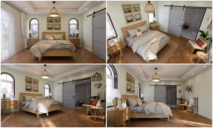 transform your bedroom with custom interior design, 3d rendering, shopping list