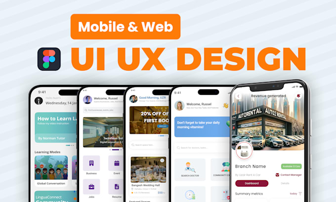 ui design for website, landing page mobile app UI UX, figma design
