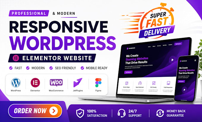 design responsive wordpress website using elementor pro