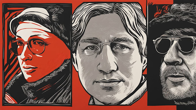 create a portrait print linocut