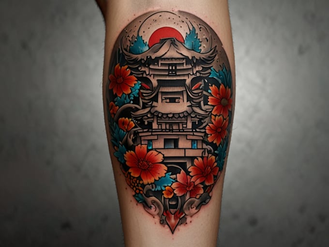 do a tattoo design in japanese style