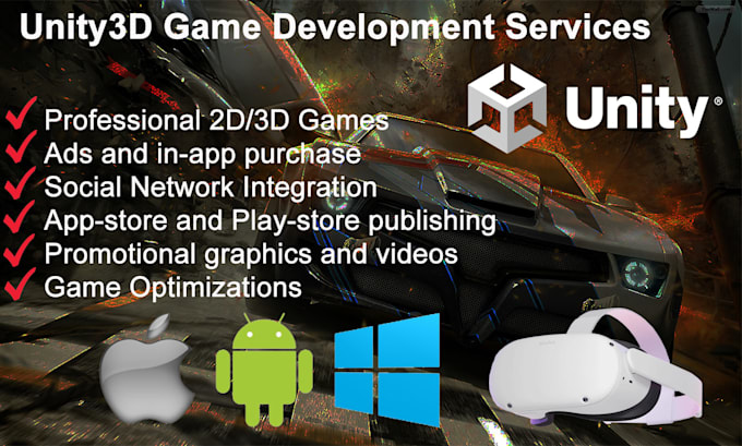 design and develop a unity game or app for any platform
