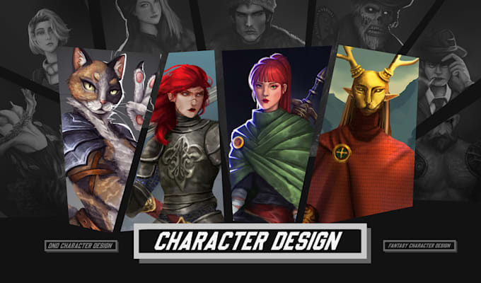 draw concept art for characters, dragons and monsters
