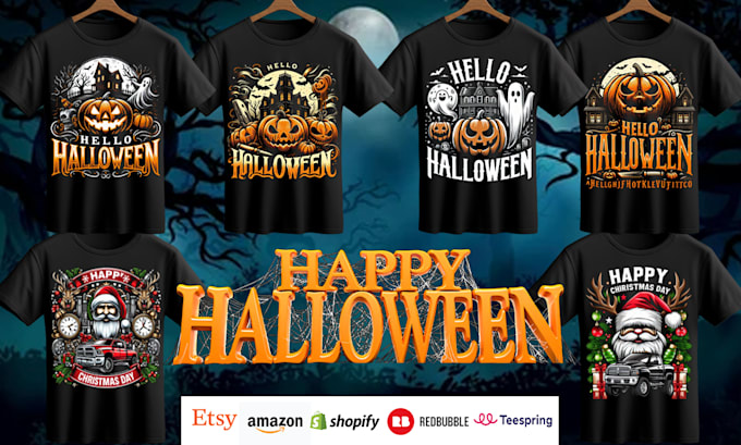 design best custom christmas and halloween t shirt design