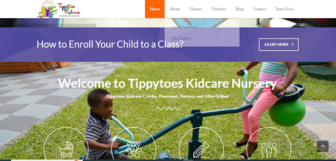 create daycare website, babysitter, preschool, childcare, kindergarten website