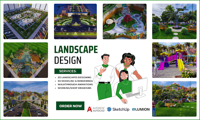 do 2d 3d landscape design plannings and animations
