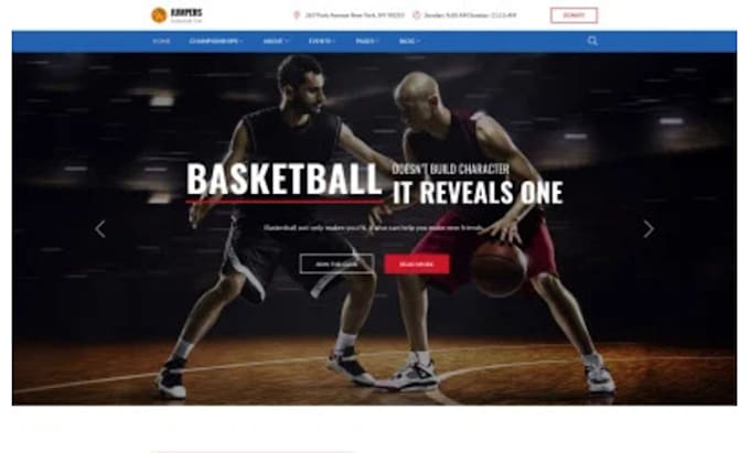 design a basketball academy website, soccer academy website