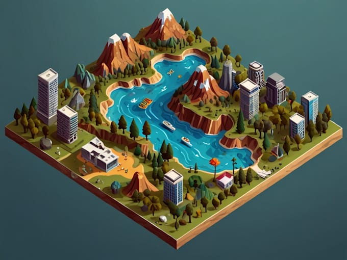 Draw a unique vector or isometric map by Devajellen | Fiverr