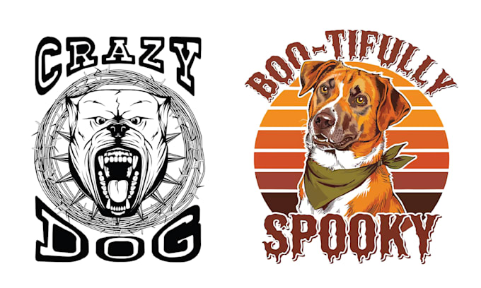 make creative dog, bulldog, pitbull logo and t shirt design