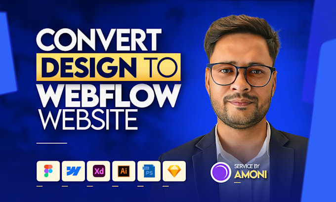 convert figma PSD xd ai sketch design to webflow website