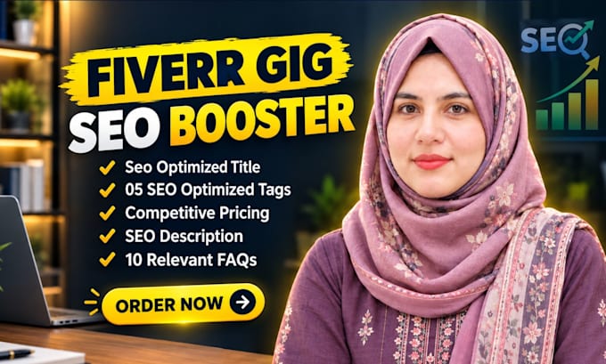 do fiverr gig SEO optimization, title, tags, description and faqs