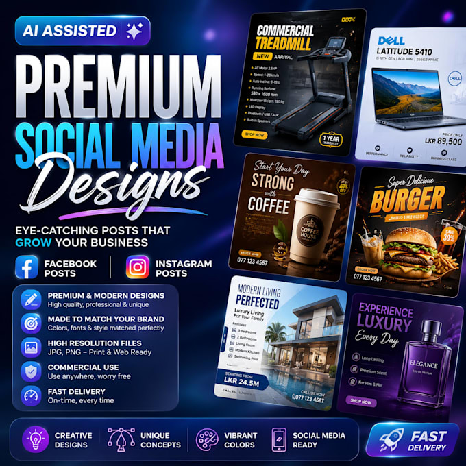 design premium social media posts for your brand using ai graphic design