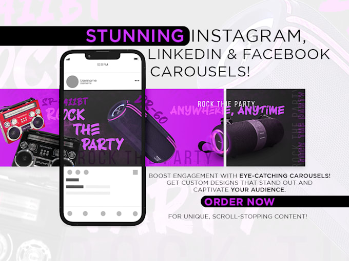 design premium facebook, linkedin, and instagram carousel post