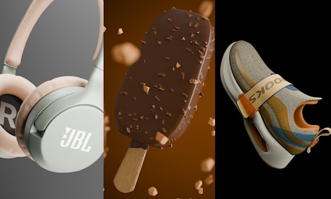 3d mockup or photorealistic rendering with product animation