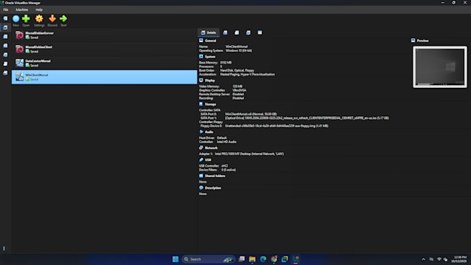 install windows server, linux server in virtualbox