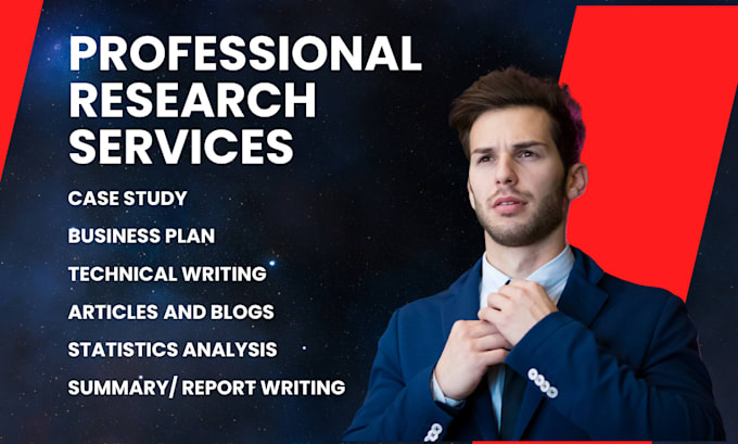 research any business plan, professional summary or report
