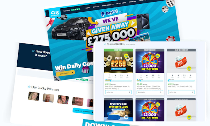 create raffle website competition website giveaway website for raffle business