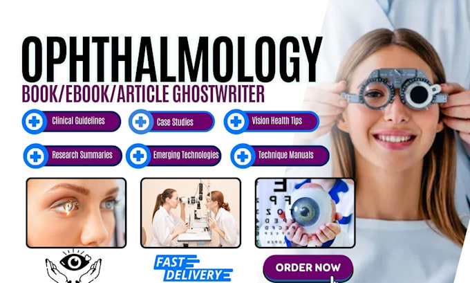 write ophthalmology, optometry, contact lens ebook, articles and blogs