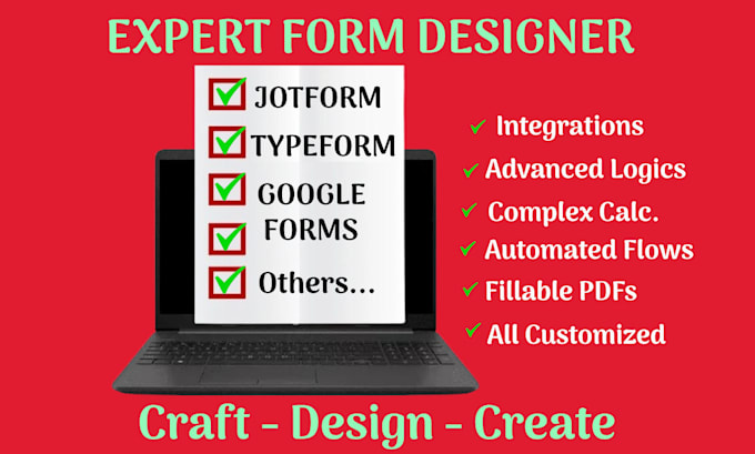 Create custom jotform, typeform, google forms, cognito, surveys or ...
