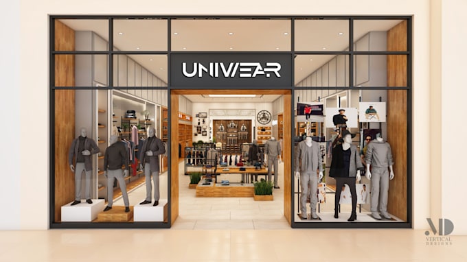 design retail store interior and exterior storefront