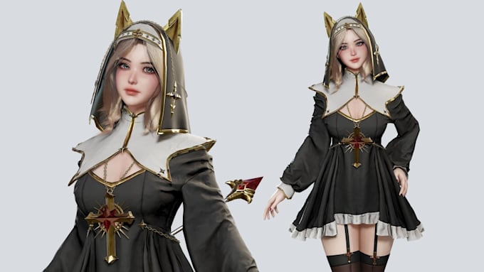 create 3d character modelling for unreal engine and vtuber