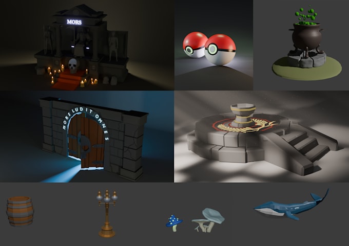 create 3d props in blender for games and more
