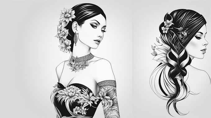 create black and white minimalist tattoo