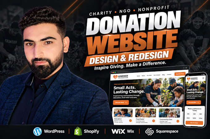 design donation website, charity website, ngo website, nonprofit website
