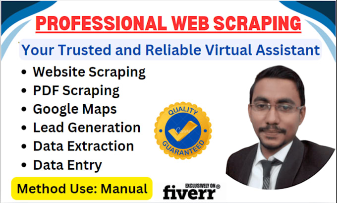 do data extraction, website scraping, data mining manually