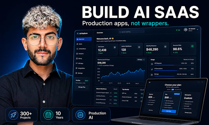Build a custom ai saas, ai web app and ai powered website with gpt ...